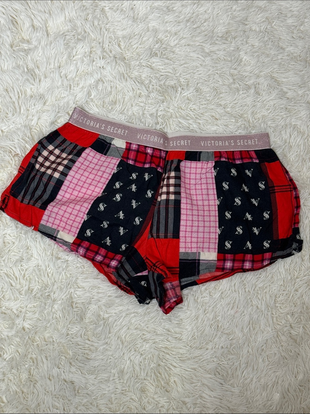 Victoria's Secret flannel patchwork shorts
